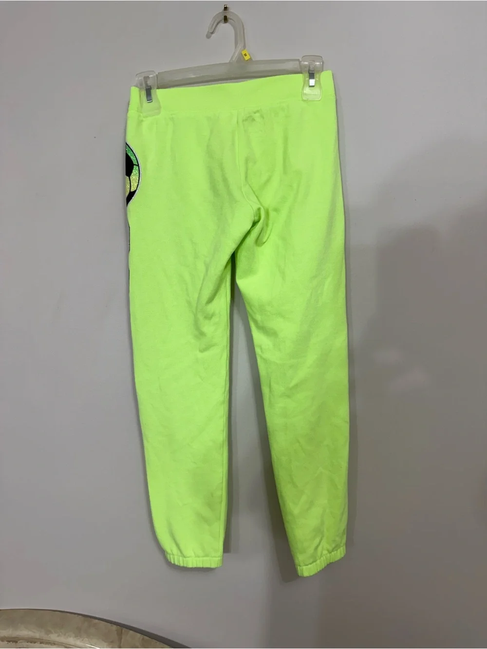 Justice Girls Size 12 Neon Lime Green Soccer Joggers Soft Perfect Condition